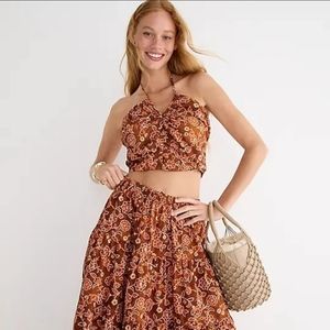 J.CREW Vintage Vines Halter Top Retro Style SIZE 10 BNWT SO $80